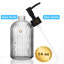 Ensemble de 3 distributeurs de savon en verre avec pompe antirouille, distributeur de savon liquide rechargeable 14 oz pour salle de bain et cuisine (gris)