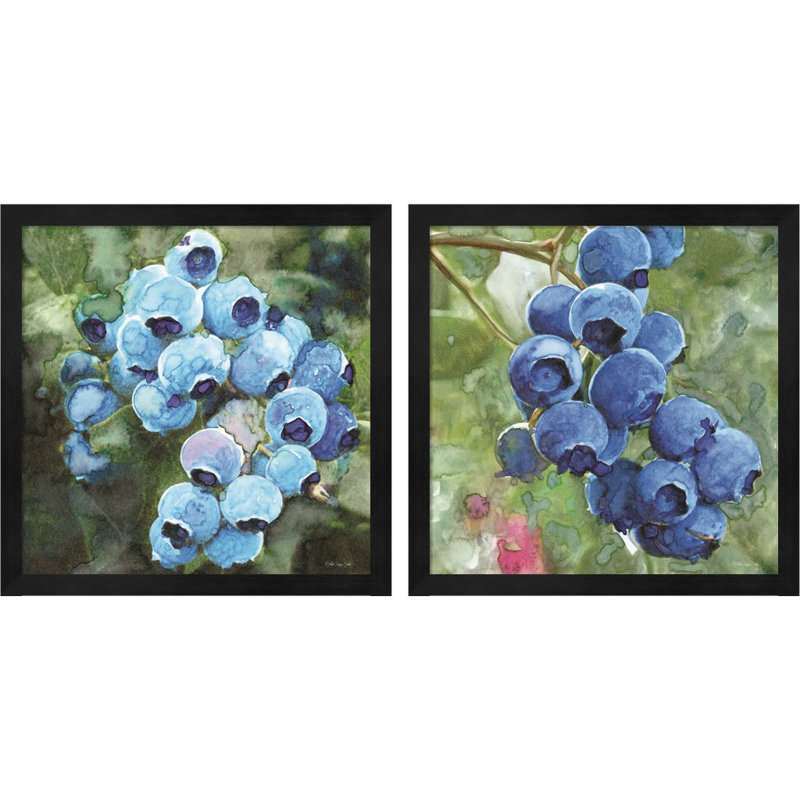 «Blueberries» par Stellar Design Studio, art encadré (ensemble de 2)