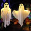 8 décorations de fantômes d'Halloween illuminées, fantômes volants suspendus blancs pour la cour avant, patio, pelouse, jardin, fête, nécessite des piles AA (non incluses)