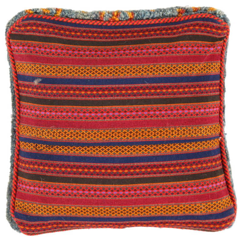 Coussin en Gabbeh fin noué à la main 15 po x 16 po