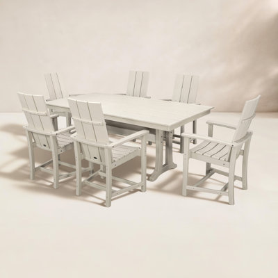 POLYWOOD® Modern Adirondack 72" Patio Dining Set