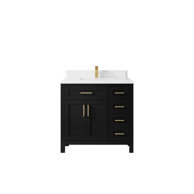 36'' Single Bathroom Vanity with Quartz Top