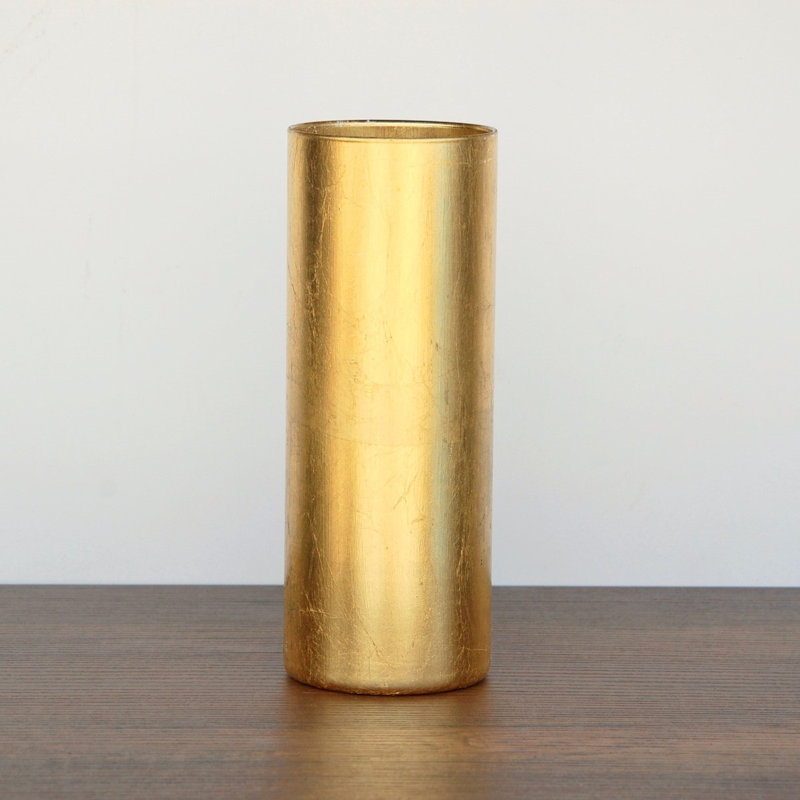 Halie Handmade Glass Table Vase, 10'', Gold