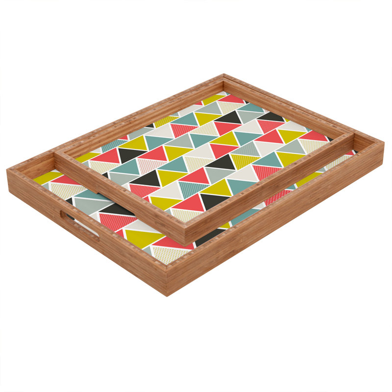 Heather Dutton Wood Tray, 1.75" H x 18" W x 14" D