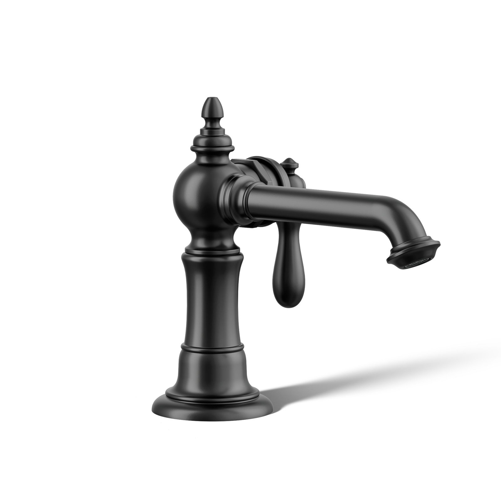 Artifacts Single-Hole Bathroom Faucet with Drain, Matte Black