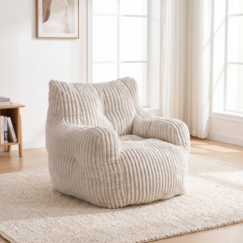Corduroy Bean Bag Chair, Beige