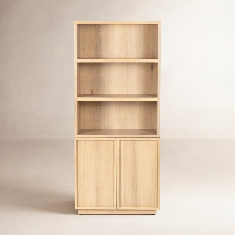 Hudson Wood 5-Shelf Storage Bookcase, Natural