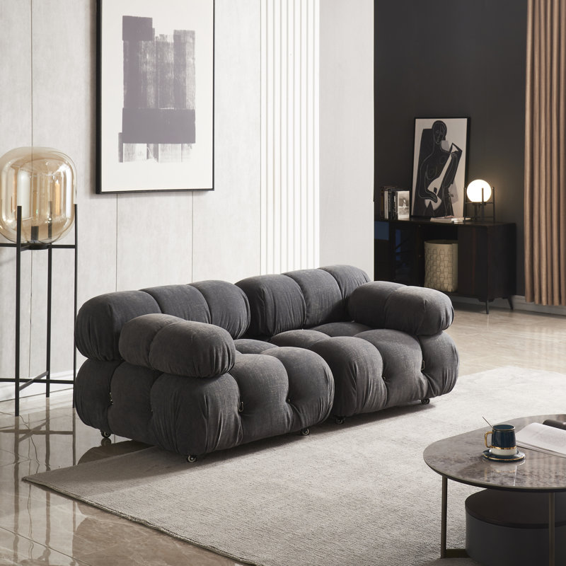 Causeuse modulaire Mimosa, Polyester gris