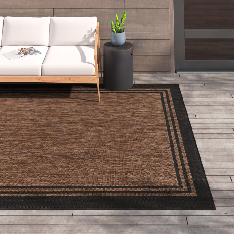 Wade Logan® Waikiki Brown/Black Indoor/Outdoor Rug & Reviews | Wayfair