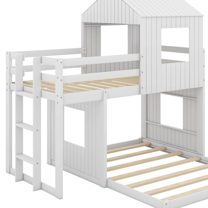 Twin Over Full Bunk Bed, White
