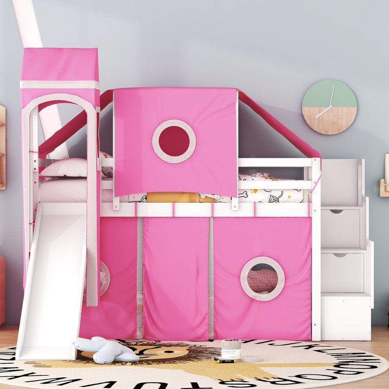 Taraval Kids Loft Bed, Twin, Pink