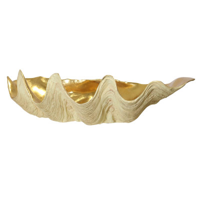 Norman Wyatt Home - Clam Bowl - Natural & Gold Leaf