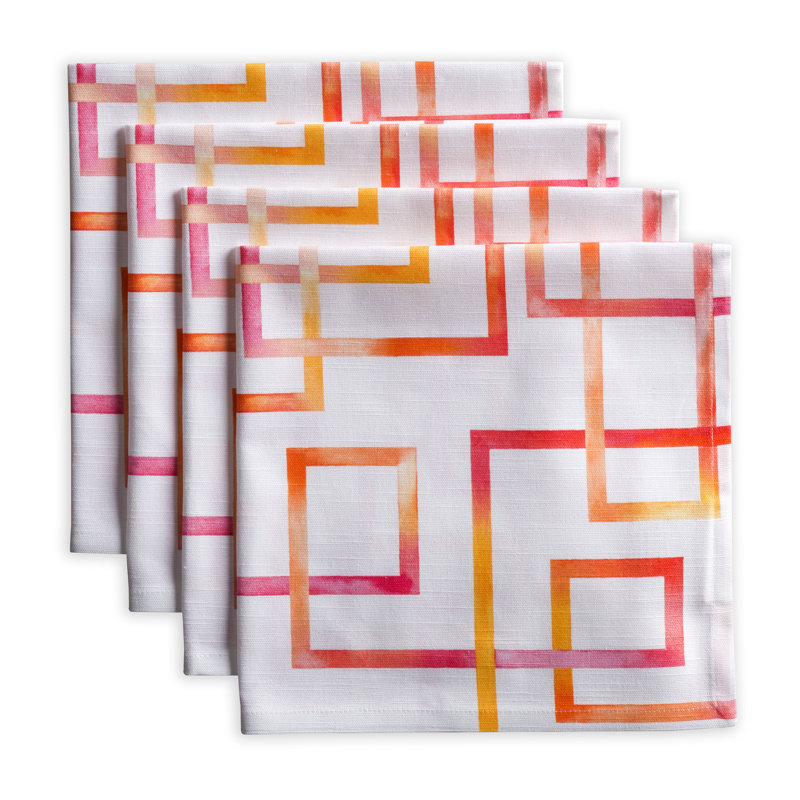 Cotton Geometric Square Napkin