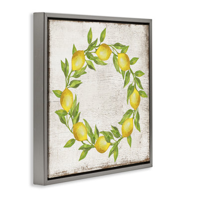  Art mural encadré «O lettre Lemon Wreath» par Creatif Belle