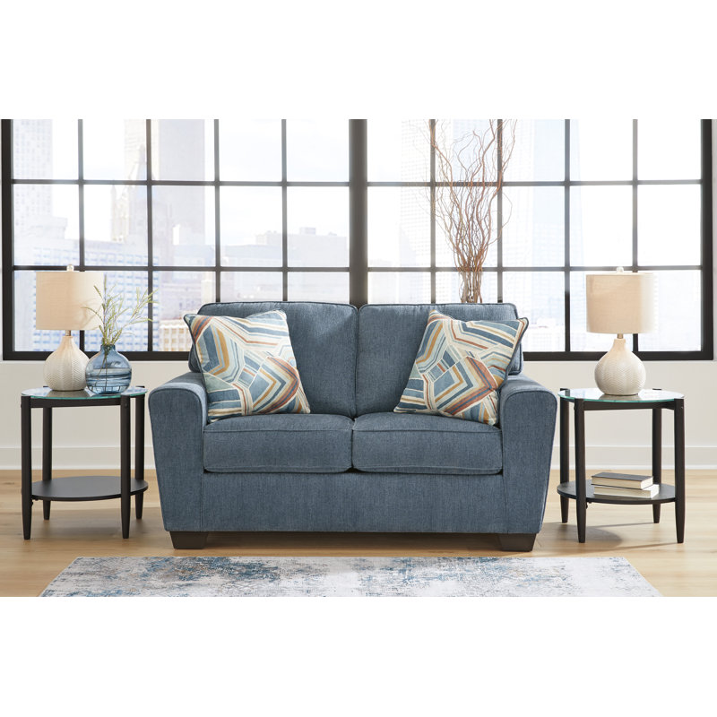Cashton Sofa, Loveseat, Chair and Ottoman, Blue