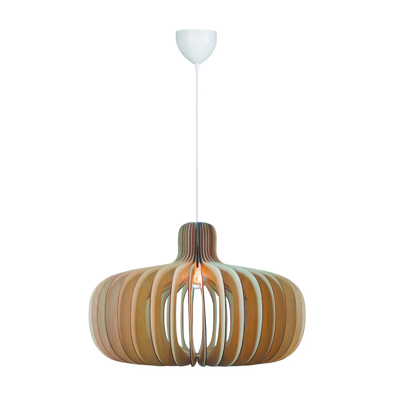 1 - Light Satin Pendant, Brown, White