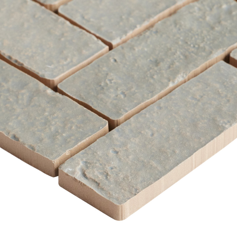 Brixon 1.5x4 Herringbone Matte Porcelain Mosaic Tile, Seawater Gray