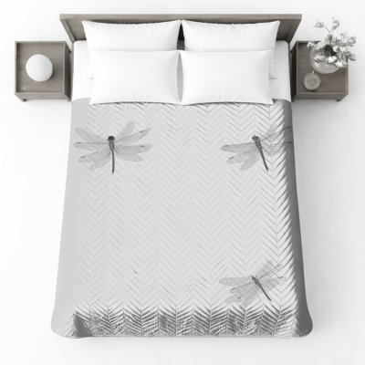 Three Dragonfly Illustration Bedding Dragonfly Bedspread Insects