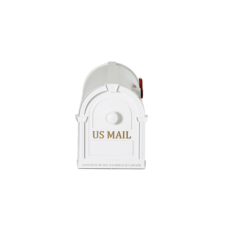 Hampton Plastic / Acrylic Post Mounted Mailbox, White