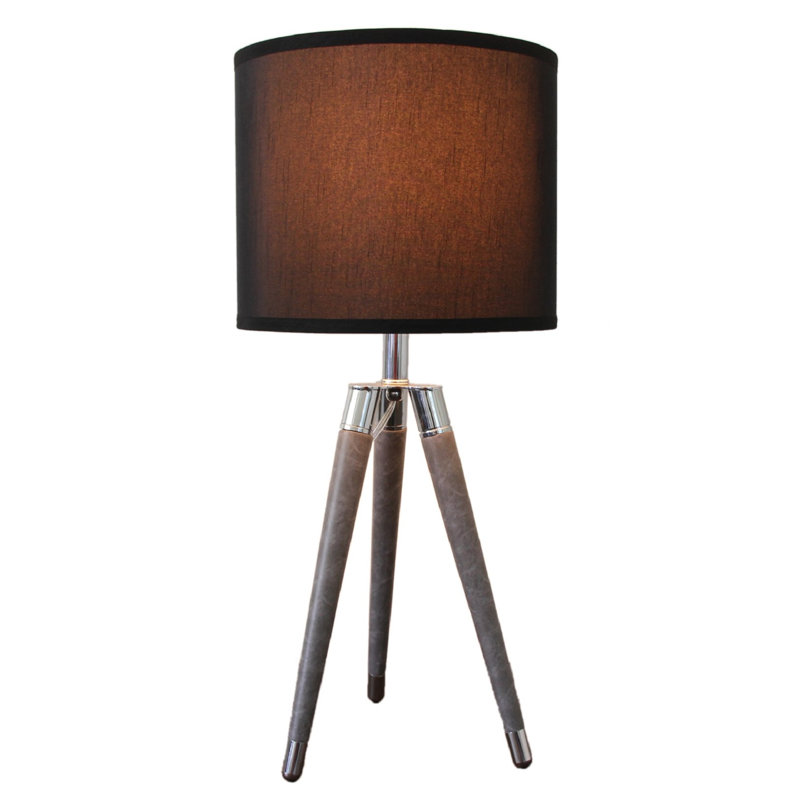 Lampe trépied 26,75 po Molinari, Noir, Gris, H 26,75 po x l 12 po x P 12 po