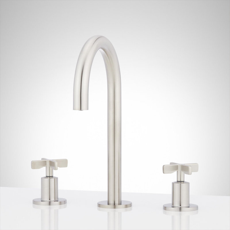 Vassor 1.2 GPM Widespread Bathroom Faucet, Brushed Nickel