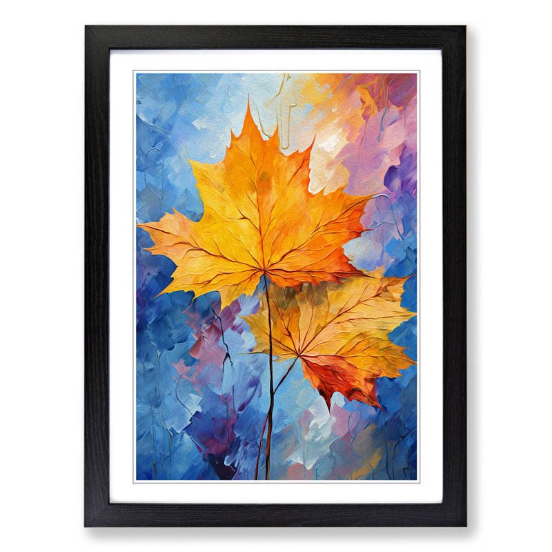 Leaf Impressionism Art - Framed Print, Black Framed, 46cm H x 34cm W x 2cm D