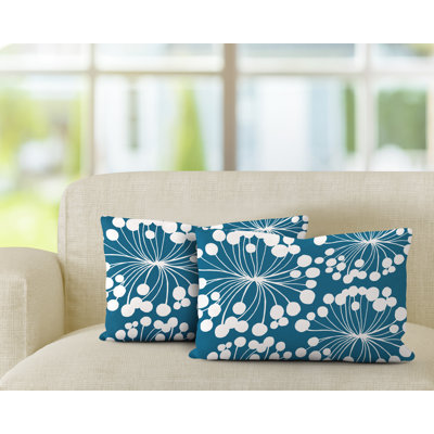 Floral Outdoor Reversible Throw Pillow