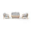 Ensemble de conversation d'extérieur en bois d'acacia pour 4 personnes avec coussins et table Felsenthal
