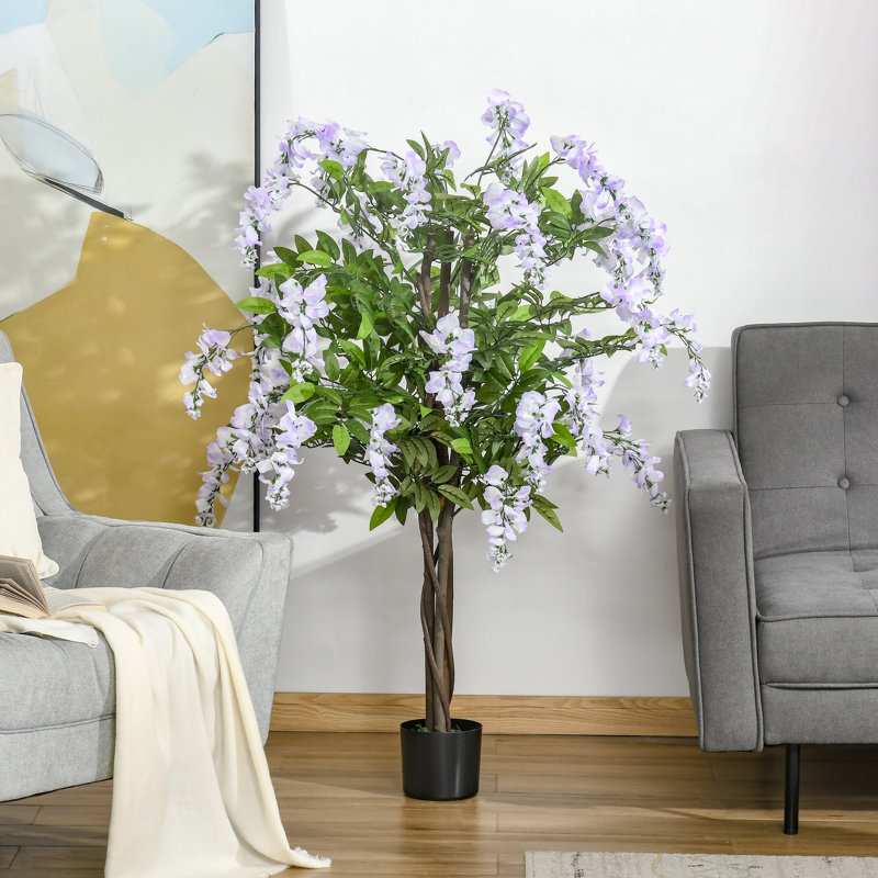 110cm Faux Flowering Tree in Pot