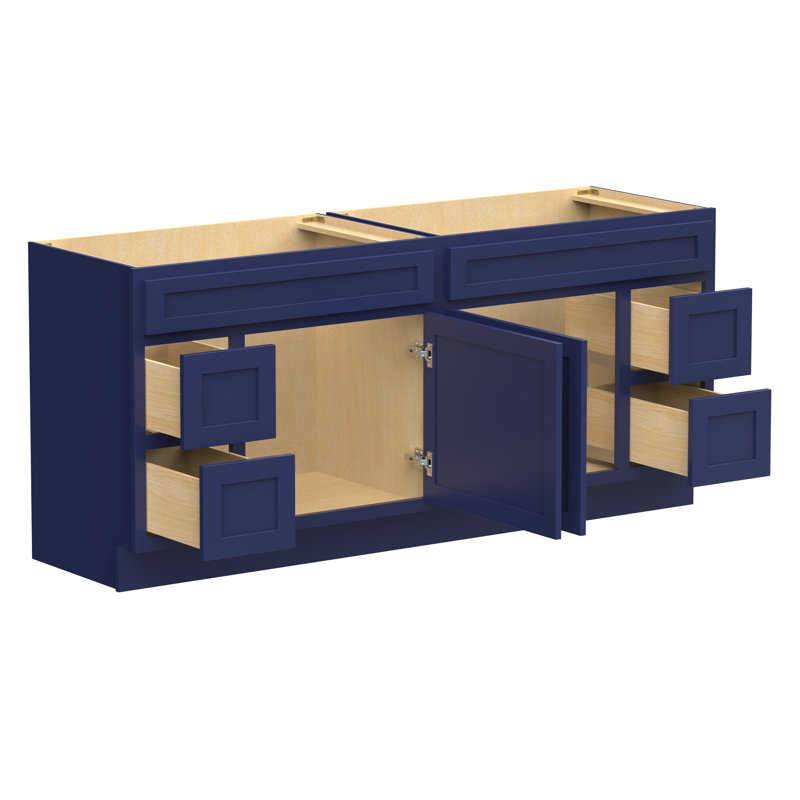 Base de meuble-lavabo double 72 po 72 po, Bleu