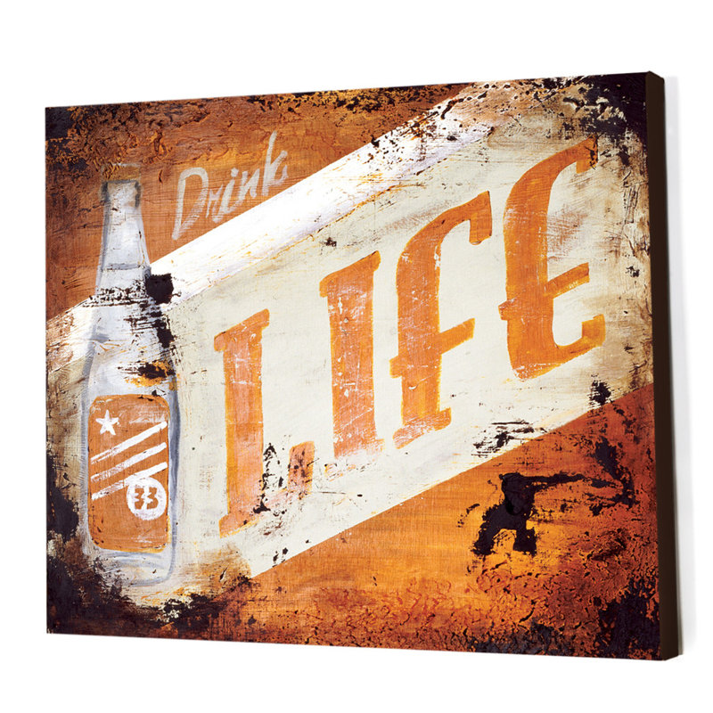 « the process : drink » par rodney’s blanc, affiche rétro sur toile tendue, H 36 po x l 48 po x P 1,5 po