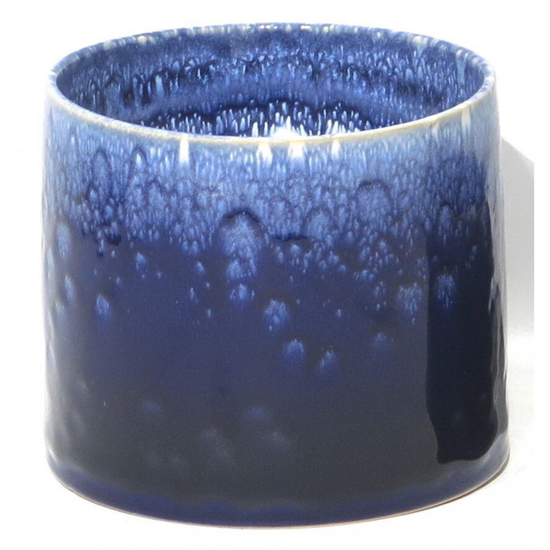 Pot à fleur en céramique glacis réactif bleu marine 6 po