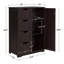 Wooden Bathroom Storage Cabinet With 4 Drawers & Cupboard, Gray-157620403