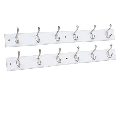 6 - Hook Wall Mounted Coat Rack