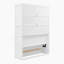 Lit escamotable double pleine grandeur avec tablettes, blanc