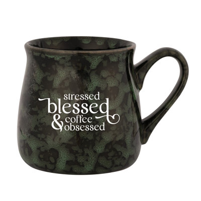Tasse de designer Stress Blessed & Coffee - peut contenir 16 oz