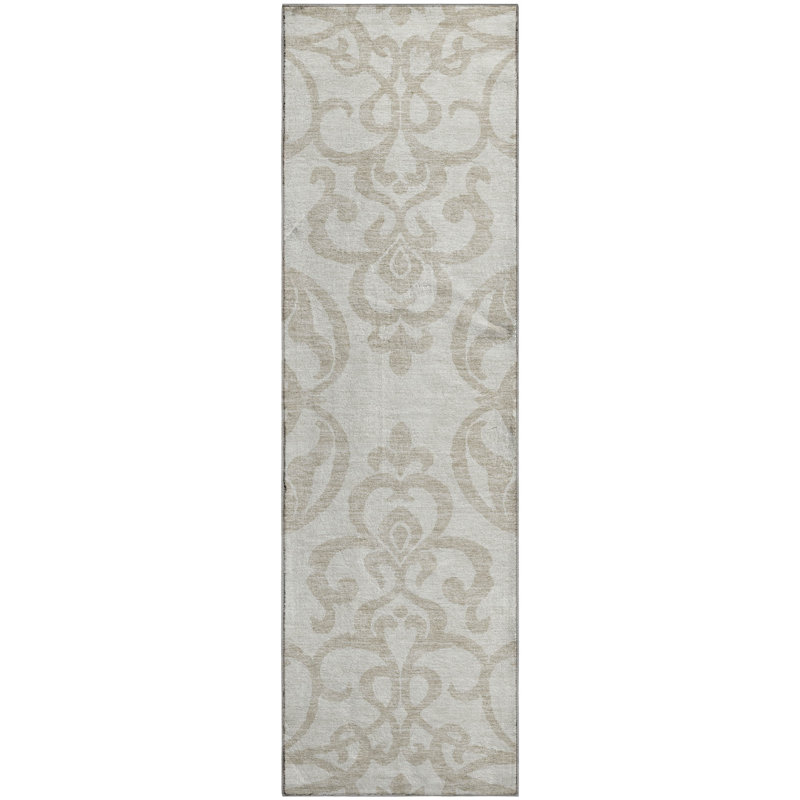 Tapis ivoire Prisco lavable à la machine de qualité supérieure, Tapis de couloir 2 pi 3 po x 7 pi 6 po