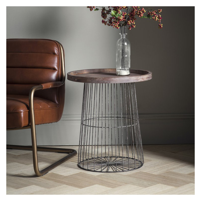 Behrens Tray Top Drum End Table