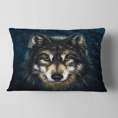 Coussin lombaire loup animaux souriant