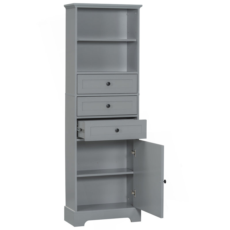 Grande armoire de rangement polyvalente avec plusieurs compartiments pour différentes pièces, Gris