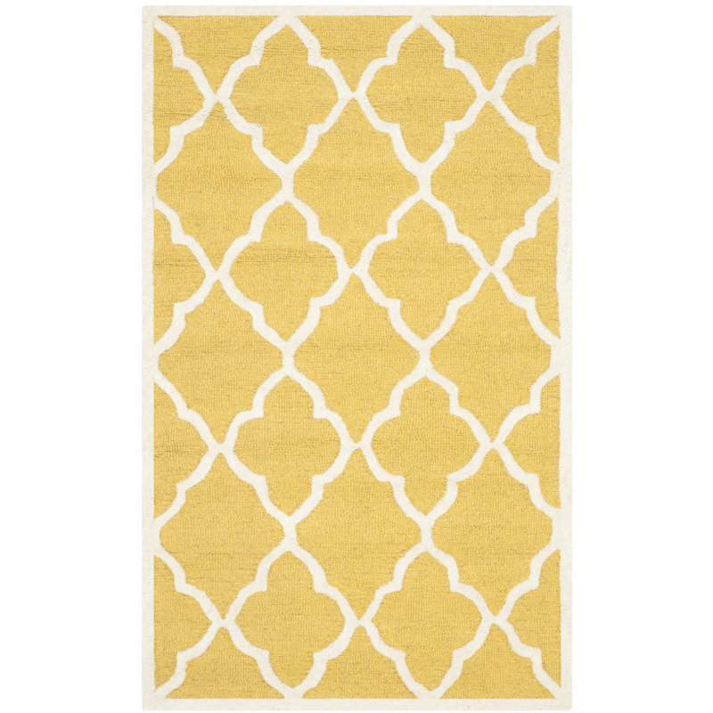 Martins Hand Tufted Wool Geometric Rug, Rectangle 3' x 5'