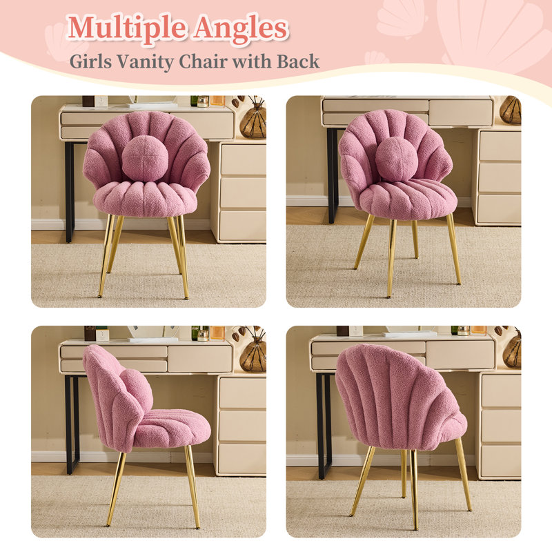 Lemley Shell-Shaped Vanity Chair, Purple