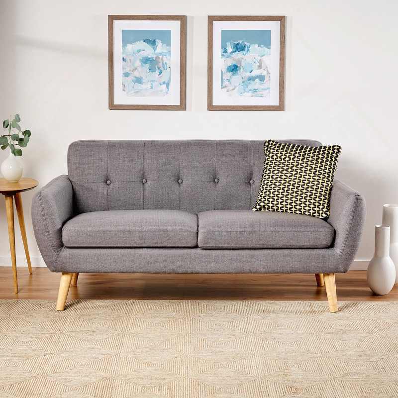 Mirsade 67.25" Flared Arm Loveseat, Loveseat, Modern Sofa, Accent Sofa, Dark Gray 