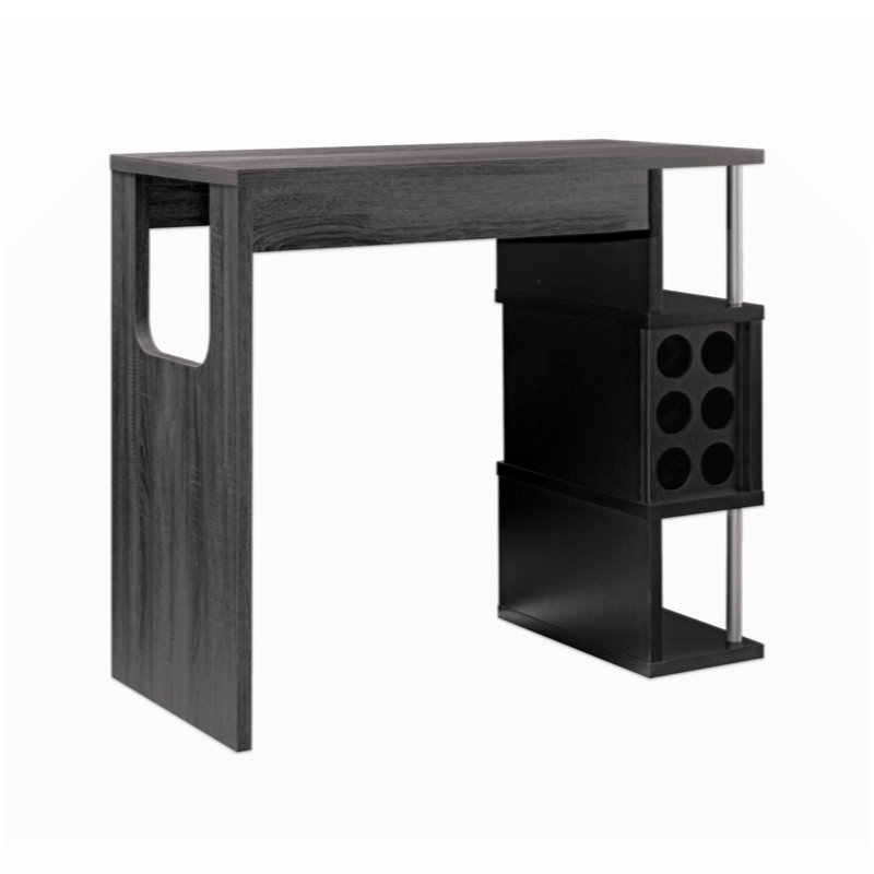 Home Bar Table With Wine Glass Compartment Three Shelves
