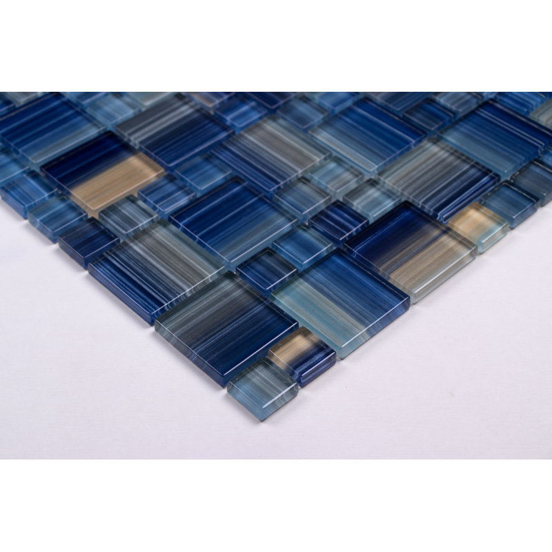 Carreau de mosaïque en verre piscine, Bleu Corail