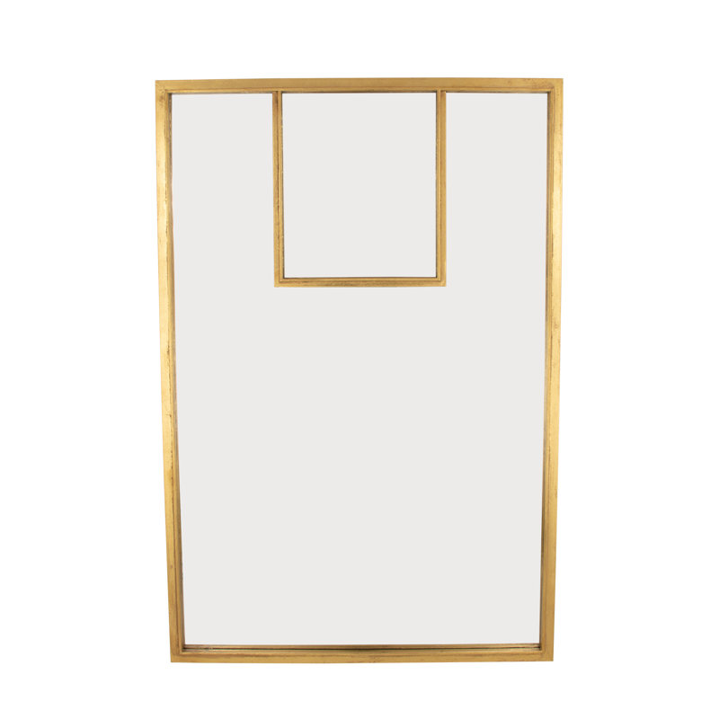 Porta Rectangle Metal Mirror, Antiqued Gold