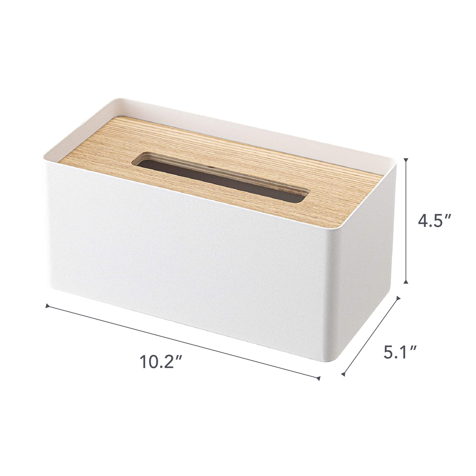 Rectangular Tissue Box Cover, White/Natural