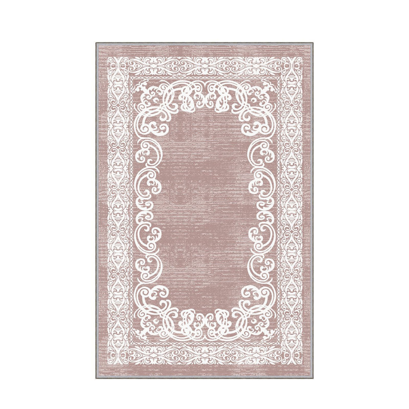 Stylish Woven Carpet, 4 x 6 Feet, 100% Polyester | Antibacterial, 3D Digital Printing, Non-Slip PVC Felt Dot Underside | Machine Washable, 0.4 in Pile Height, Perfect for Living Room & Bedroom Decor