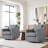 Bronnen Big And Wide Upholstered Gray Cushion Swivel Armchair with Removable Back and Seat Cushion (Set of 2)-119560764