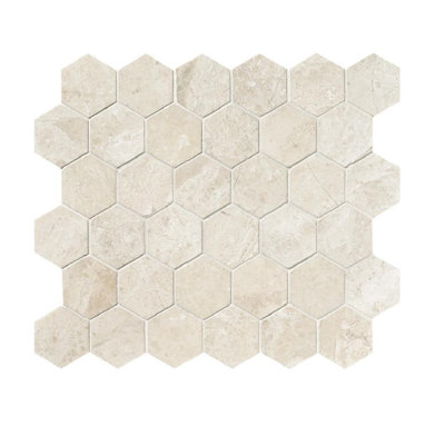 Carreau de mosaïque en marbre et marbre Diano Royal
